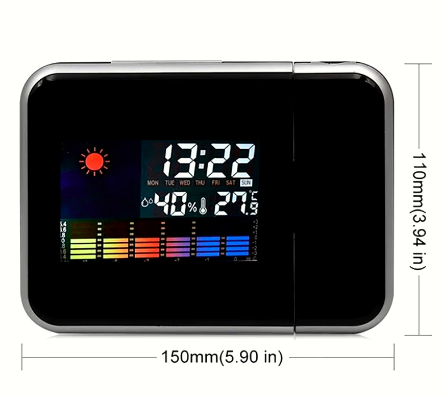 Годинник метеостанція з проектором часу